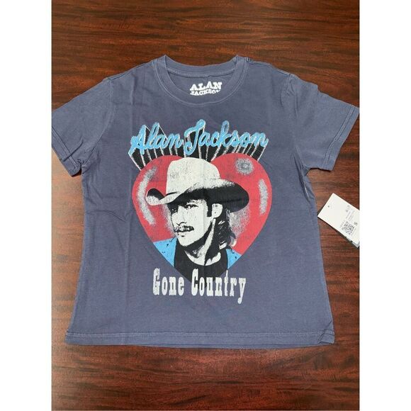 NWT Forever 21 Alan Jackson Gone Country Graphic Baby Tee Size Small - Picture 1 of 7